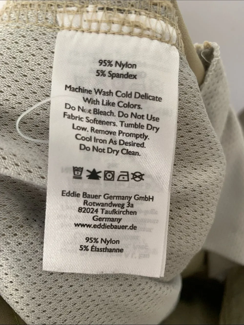 Eddie Bauer Men's Stretch Zip Pockets Hiking Outdoor Tan Pants Size 34/30